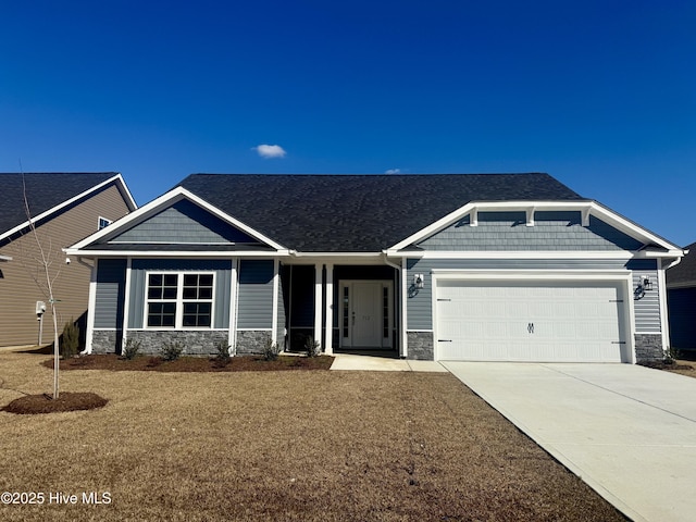 craftsman inspired home with a garage