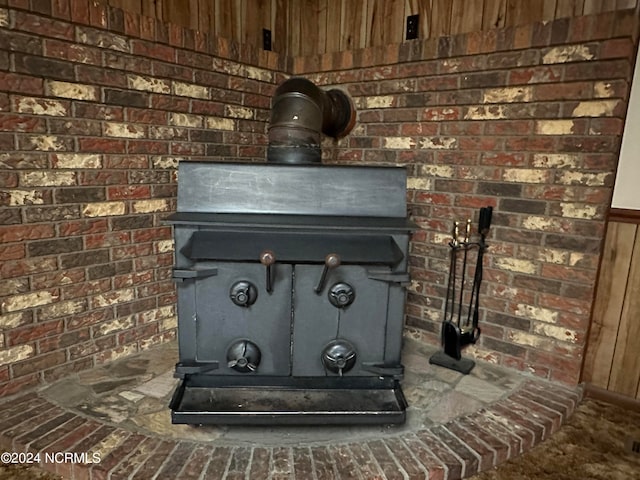 details with a wood stove