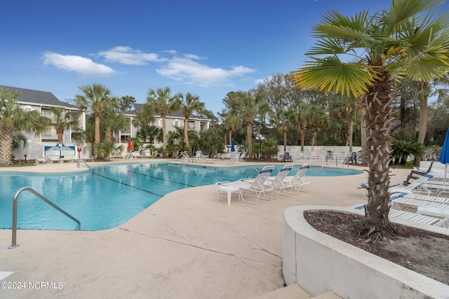 view of pool with a patio