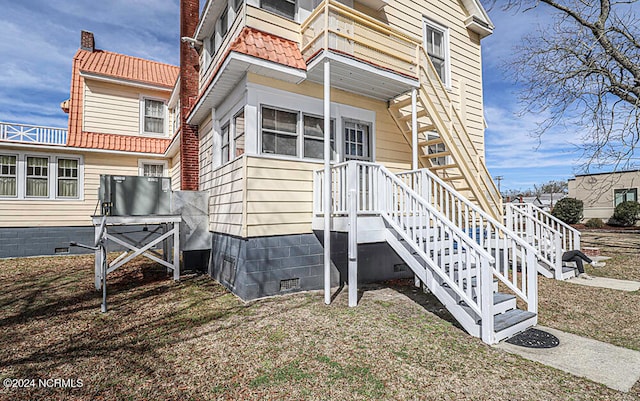 exterior space with a balcony