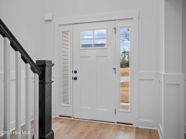 foyer featuring light hardwood / wood-style flooring