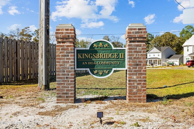 view of community sign