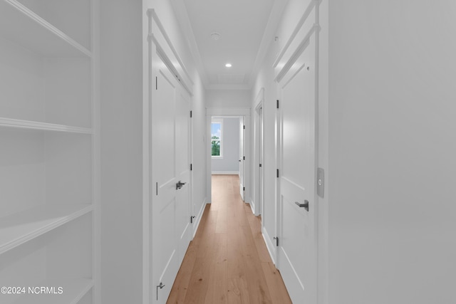 hallway featuring light hardwood / wood-style flooring