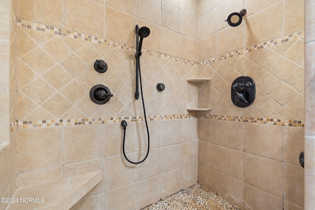 bathroom with tiled shower