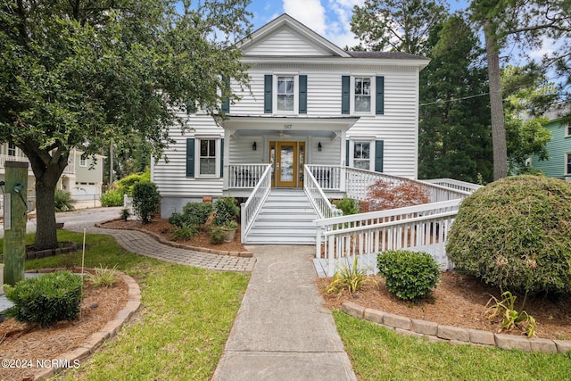 view of front of house featuring covered porch