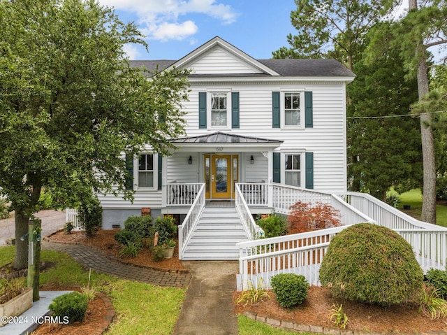 view of front of home featuring covered porch