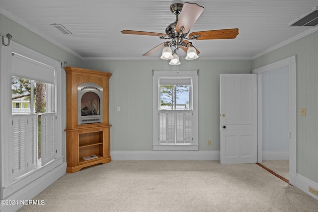 interior space featuring crown molding