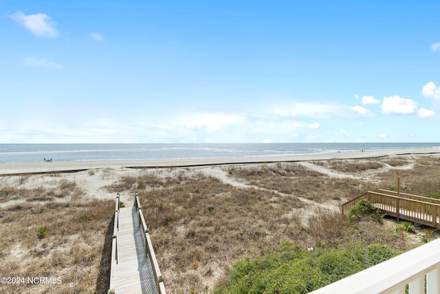 view of water feature featuring a view of the beach