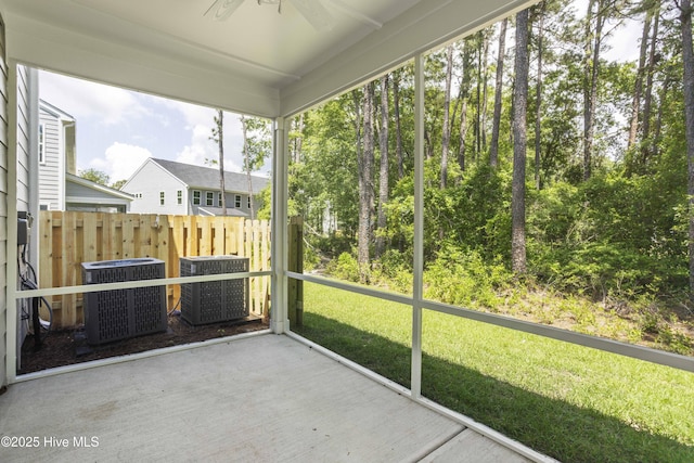 unfurnished sunroom featuring plenty of natural light