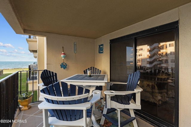 balcony with a water view