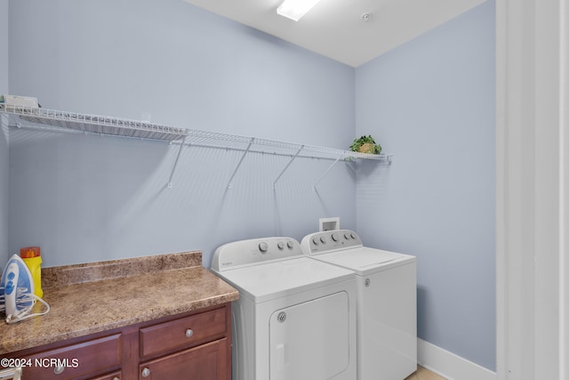 clothes washing area with separate washer and dryer and hookup for a washing machine