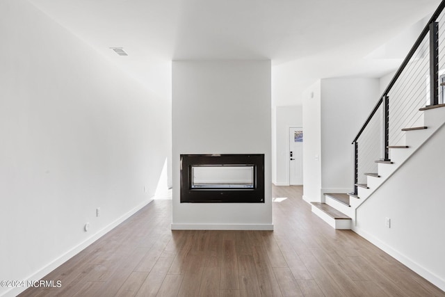 interior space with light hardwood / wood-style floors