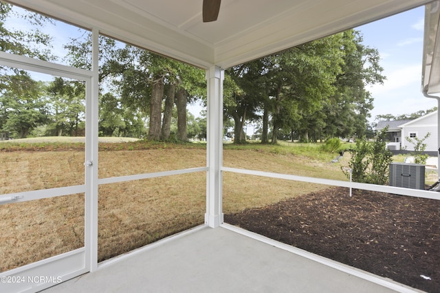2058 Greenside Manor Dr, Ocean Isle Beach, NC 28469 - unfurnished sunroom with ceiling fan