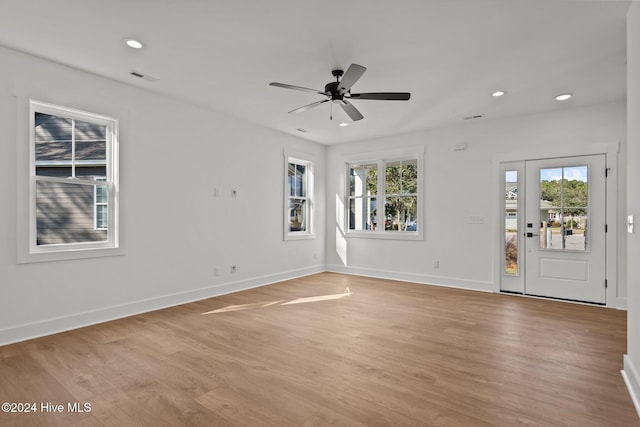4865 Scarlet Sage Way, Shallotte, NC 28470 - spare room featuring light wood-style floors, a ceiling fan, and recessed lighting