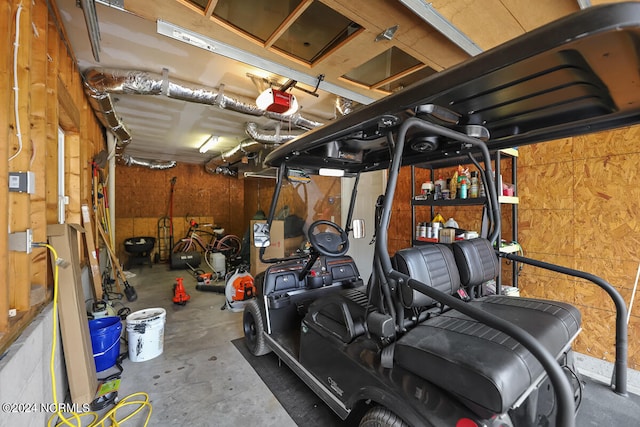 workout room with concrete floors