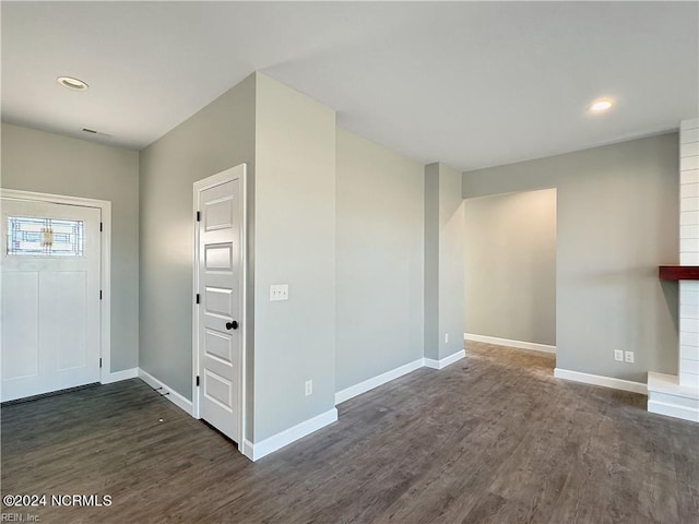 entrance foyer with dark hardwood / wood-style flooring