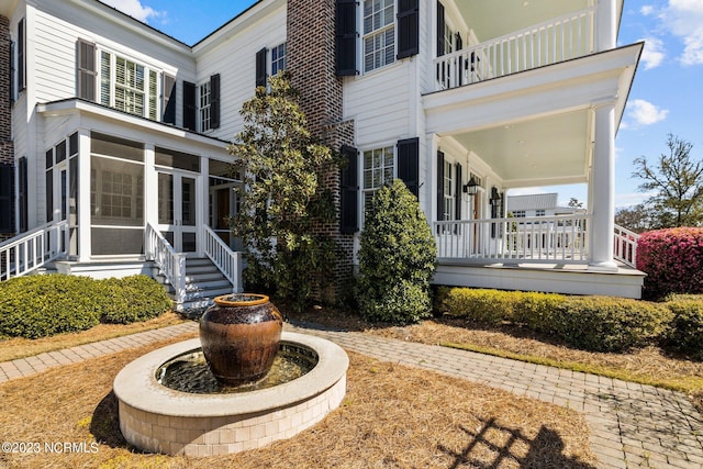 exterior space with a balcony