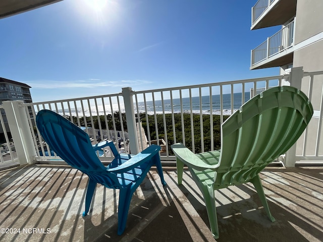 balcony with a water view