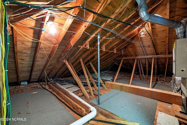 view of unfinished attic