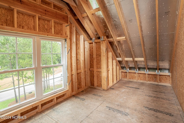 view of unfinished attic