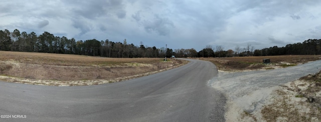 view of street with a rural view