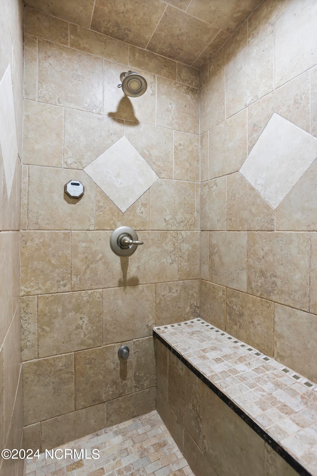 bathroom featuring a tile shower