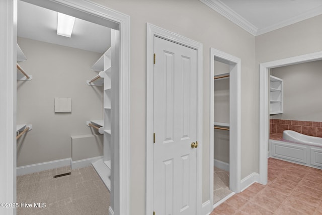 dining space featuring ornamental molding and wood-type flooring