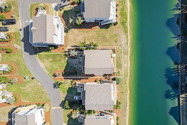 drone / aerial view with a residential view