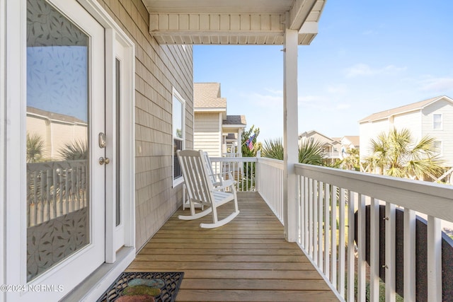 balcony with a residential view