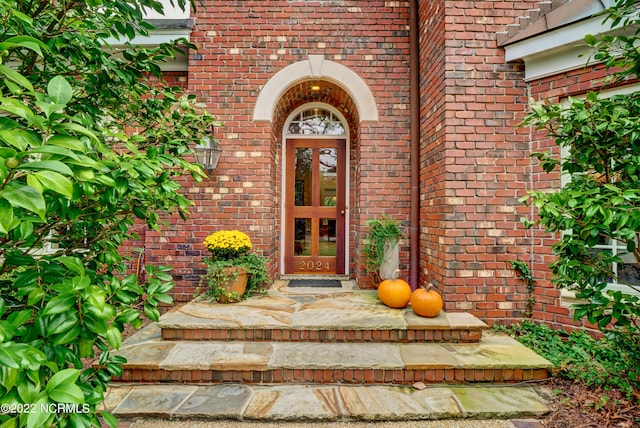 doorway to property featuring french doors