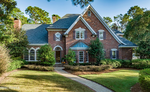 view of front of home featuring a front yard