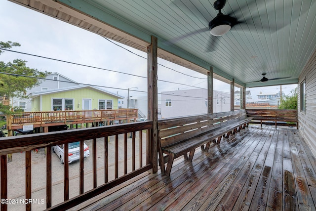 view of patio with ceiling fan, a balcony, and an outdoor hangout area