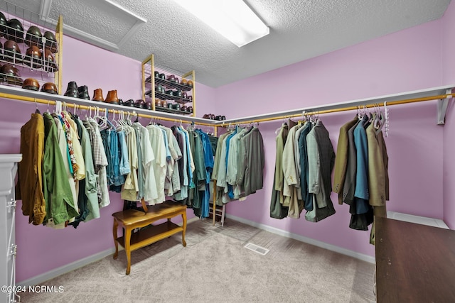 spacious closet featuring carpet