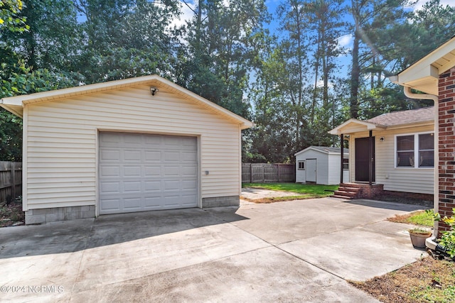 view of garage