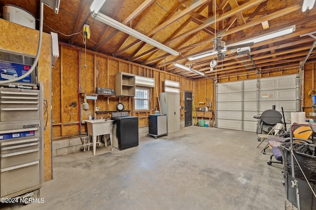 garage with sink