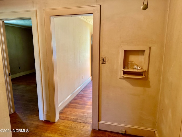 hallway featuring hardwood / wood-style flooring