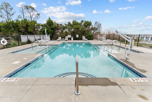 view of pool featuring a patio area