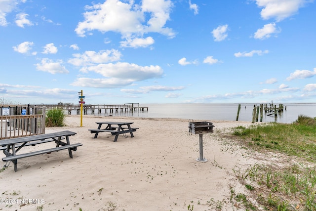 water view with a dock