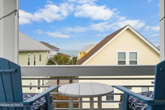 balcony with a water view