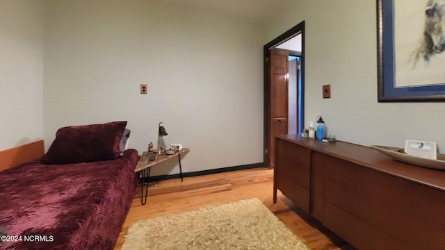 bedroom featuring light hardwood / wood-style flooring