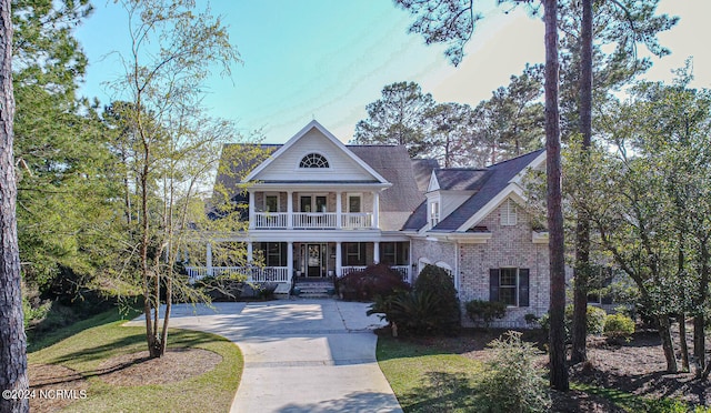 view of front of property with a porch