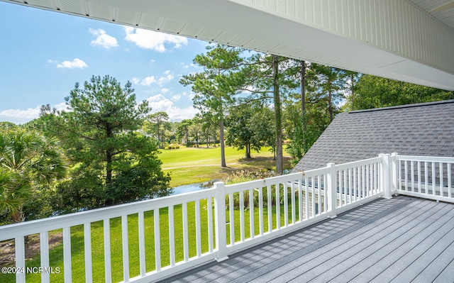 deck with a yard