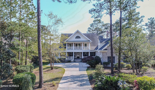 view of front of home featuring covered porch