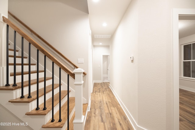 hall featuring light hardwood / wood-style flooring