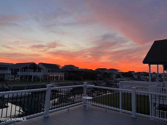 view of deck at dusk