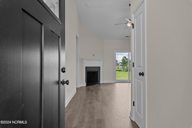 hallway featuring hardwood / wood-style flooring