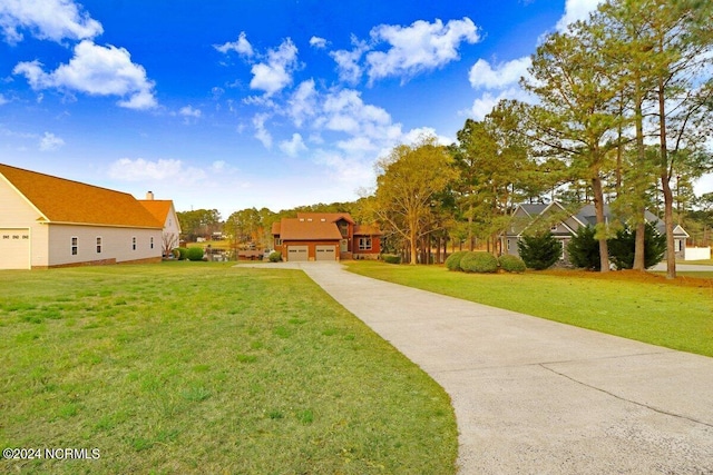 exterior space with a garage