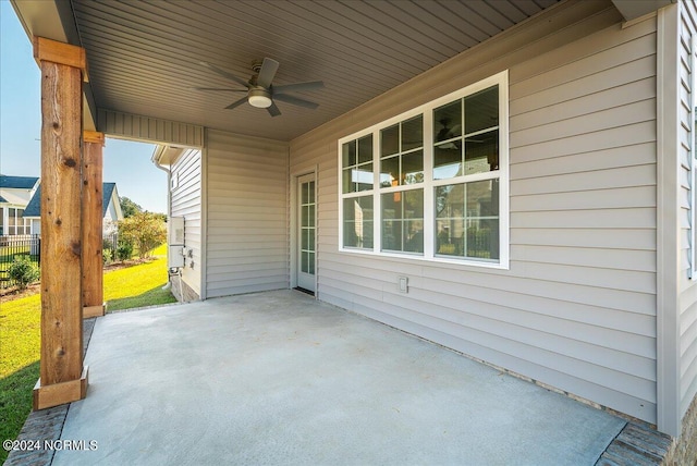 view of patio / terrace with ceiling fan