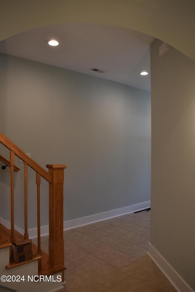 interior space with tile patterned flooring