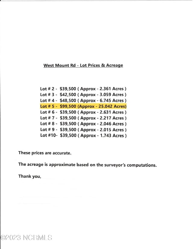 Listing photo 2 for LOT7TBD W Mount Rd, Rocky Mount NC 27803